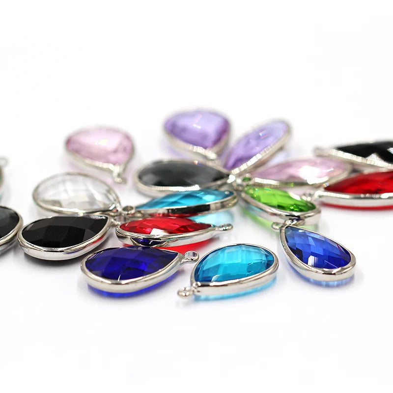 Jewelry Making Teardrop Glass Pendant Stone Crystal Rhinestones Stones Crystal for DIY Earring Decoration