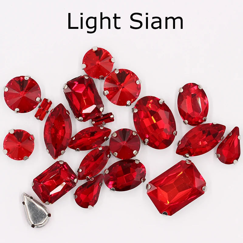 Hot Sell Crystal Buckle Droplet Sew on Rhinestone With Claw for DIY Jewelry Hair Clips Wedding Dess