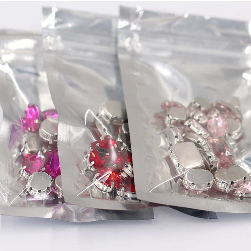 Hot Sell Crystal Buckle Droplet Sew on Rhinestone With Claw for DIY Jewelry Hair Clips Wedding Dess