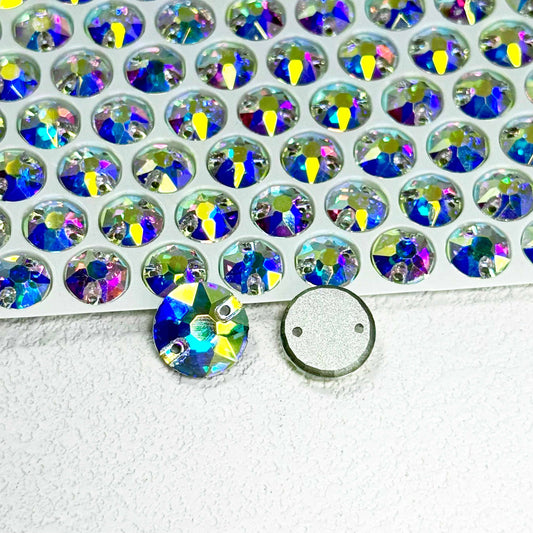 Different Size Multi Shape Top Quality Flat Back Round Sew-on Glass Crystal Rhinestones for Garment