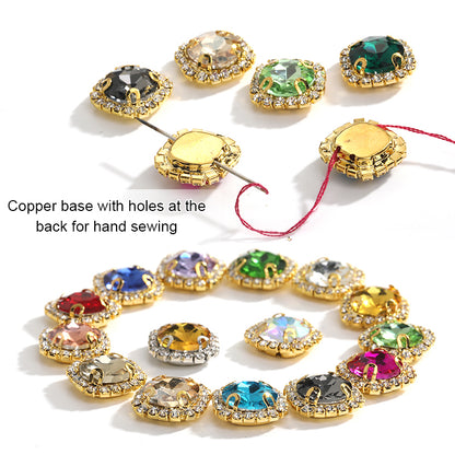 Acmore Crystal Wholesale Cheap Price Round Shape Glass Rhinestone With Claw Setting Stone for Garment Decoration