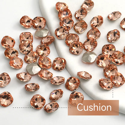 Acmore Crystal Light Padp Summer Style 3D Point Back More Shape Shiny Glass Crystal Nail Art Rhinestones