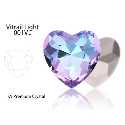 Acmore Crystal High Quality K9 Glass 8-27mm Heart Shape Point Back DIY Decoration Accessories Press on Nail Art Supplies Rhinestones