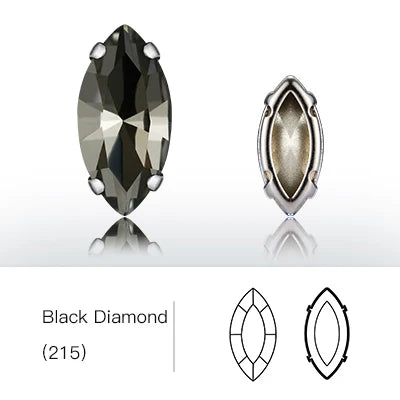 Acmore Crystal Navette Sew on Rhinestone With Setting for DIY Apparel Decoration
