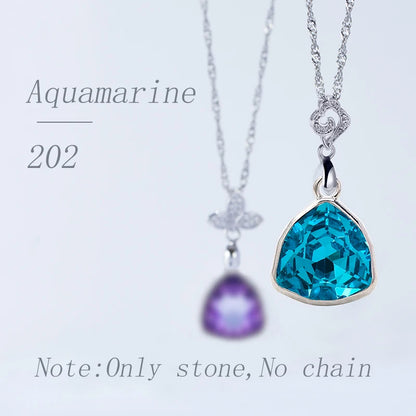 Acmore Crystal Fat Triangle Shape Shiny Color Stone Alloy Back Pendant Necklace Diy for Brooch Earring Brooch Bracelet Hair Accessories