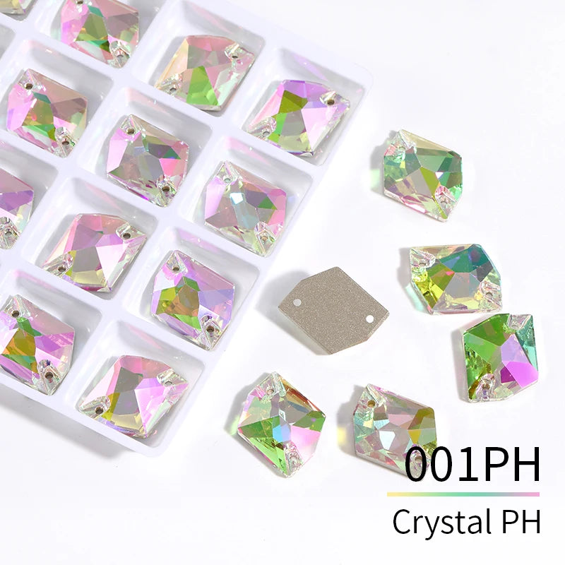 Acmore Crystal Cosmic  New Color Series Sew on Flat Back Glass Stone Crystal Sew on Rhinestone for Clothing Garment