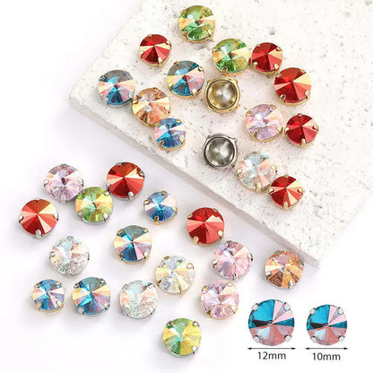 Acmore Crystal High Quality Rivoli Shaped  LA Series Crystal Glass Pointback Rhinestone With Claw for Jewelry Making