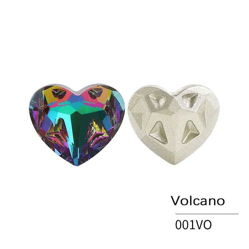 Acmore Crystal New Design Heart Shape K9 Glass Beads Point Back Fancy Loose Rhinestone for Clothing Accessories Wedding Dress