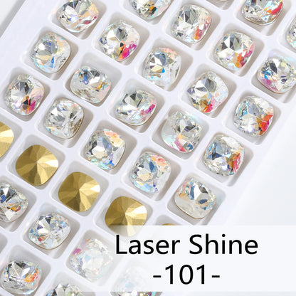 Acmore Crystal Wholesale Cushion Pointback Rhinestone K9 Glass Fancy Stone Loose Glass Design DIY Clothes Bags Shoes