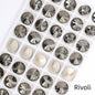 Acmore Crystal Hot Sale Black Diamond Series Crystal Stone Pointback Rhinestones Loose Glue on for Nails Clothes Decoration