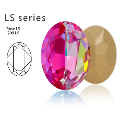 Acmore Crystal K9 Fancy Stone Rhinestones  MI MK LS Series Oval Point Back Shapes Glass Crystal Stone Women Clothes Shoes Bags