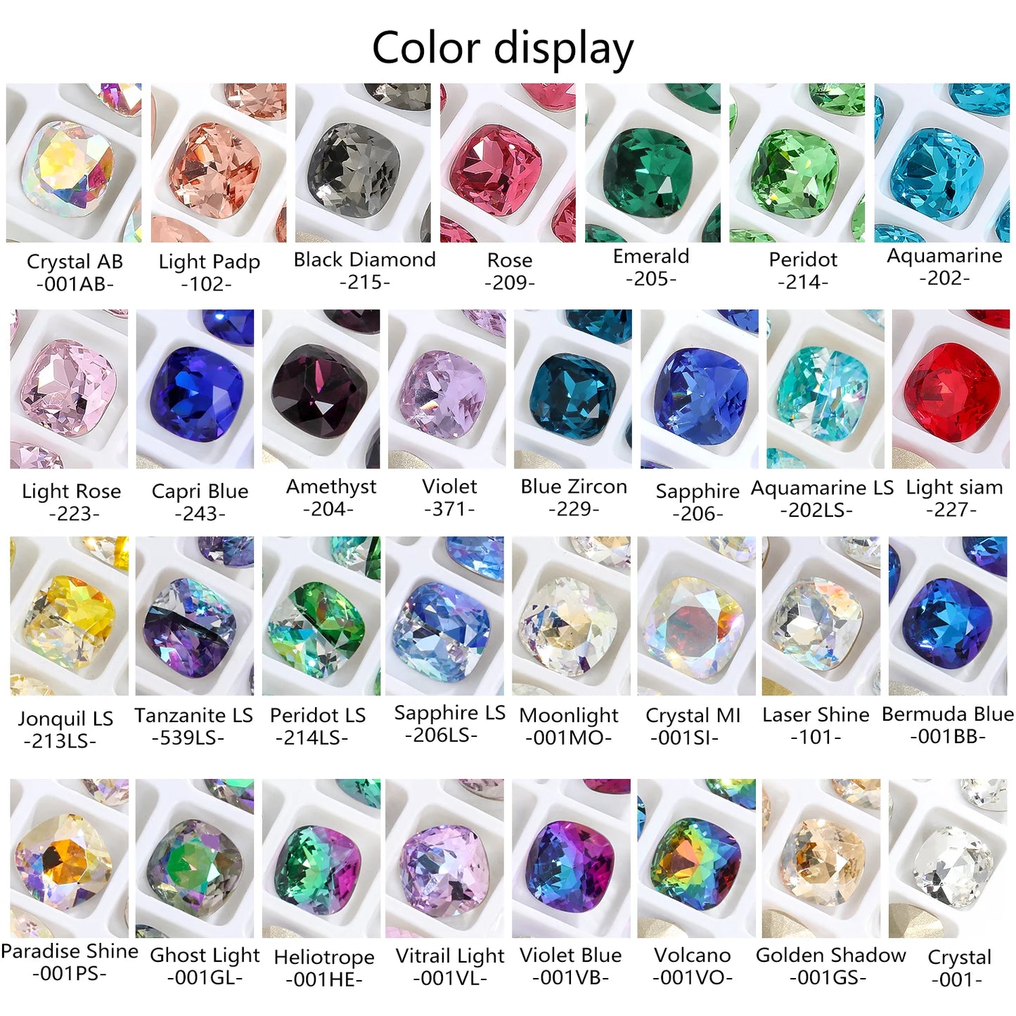 Acmore Crystal Wholesale Cushion Pointback Rhinestone K9 Glass Fancy Stone Loose Glass Design DIY Clothes Bags Shoes
