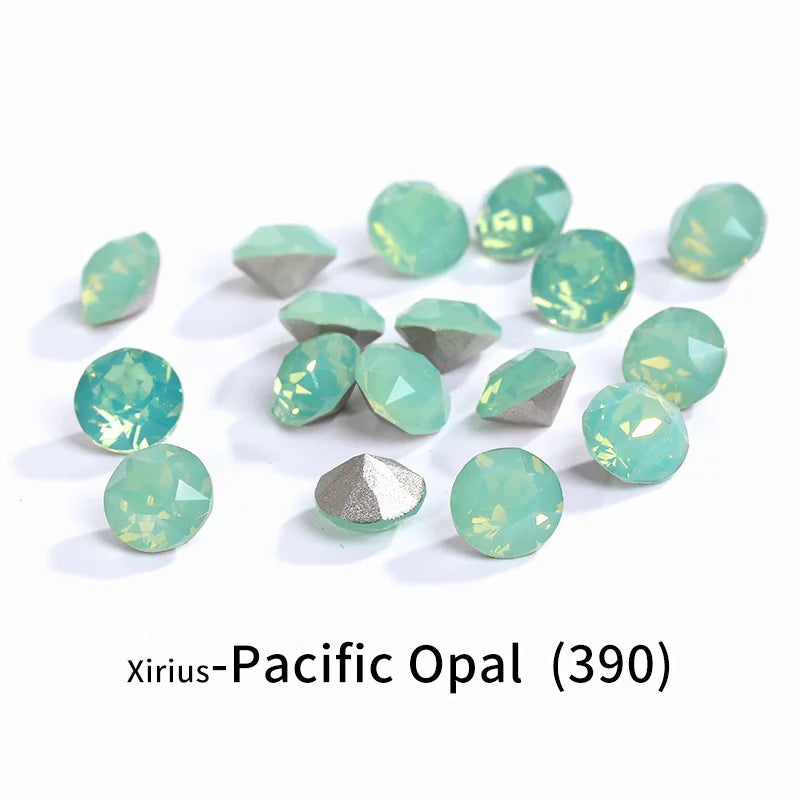 Acmore Crystal XIRIUS Chaton Shaped Opal Nail Art Rhinestones Bulk Wholesale Glass Crystals Bling Pointback Gems Jewelry Decorations