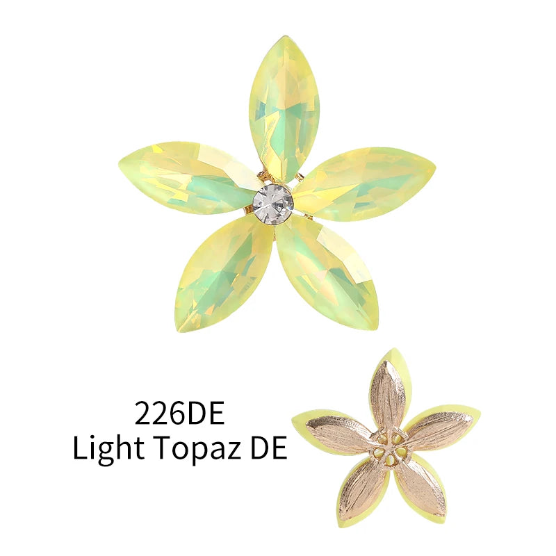 Acmore Crystal High Quality Point Back Navette Alloy Flower Shapes Point Back Rhinestones Loose Glass Stone Design Dress Clothing
