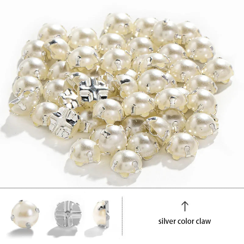 Acmore Crystal Hot Selling High Quality Loose Pearls With Cross Shape Claw Bead for Jewelry Making Supplies DIY Decoration Accessories