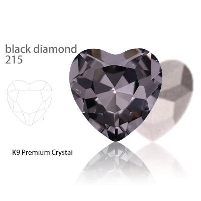 Acmore Crystal High Quality K9 Glass 8-27mm Heart Shape Point Back DIY Decoration Accessories Press on Nail Art Supplies Rhinestones