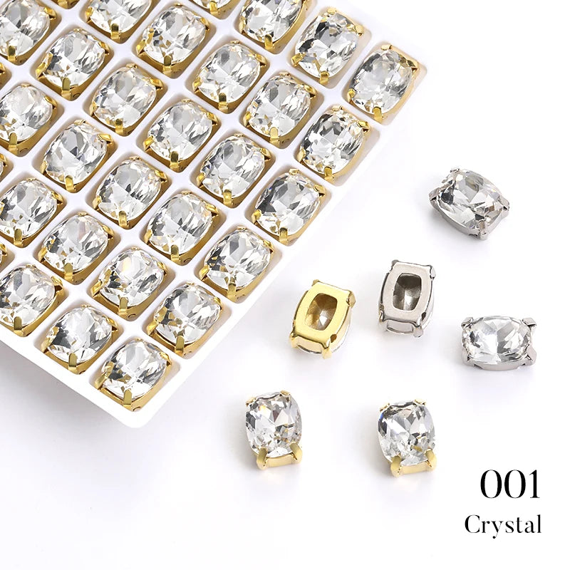 Acmore Crystal High Quality Pillow Shaped Copper Claws Crystal Rhinestones for Sewing Accessories