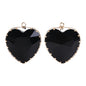 Acmore Crystal Peach Heart Transparent Crystal Glass Pendant with Claw Inlaid Rhinestone Pendant  Accessories for Earrings & Necklace