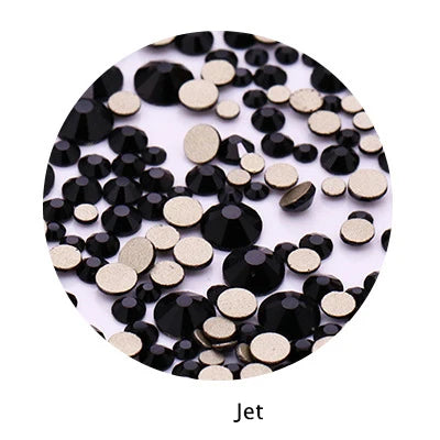 Acmore Crystal Gold Flat Back Round 40 Colors SS3-SS20 Mixed 3d Crystal ab Press on Nail Art Supplies Rhinestone Accessories