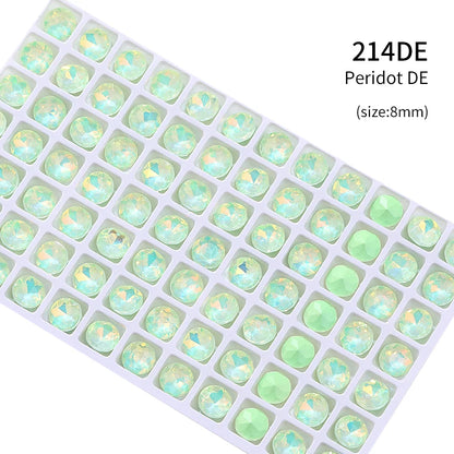 Acmore Crystal New Size Gemstone Flower Shape Glue on Opal Mocha DE Loose Point Back Glass Rhinestones Crystal Jewelry DIY Decoration
