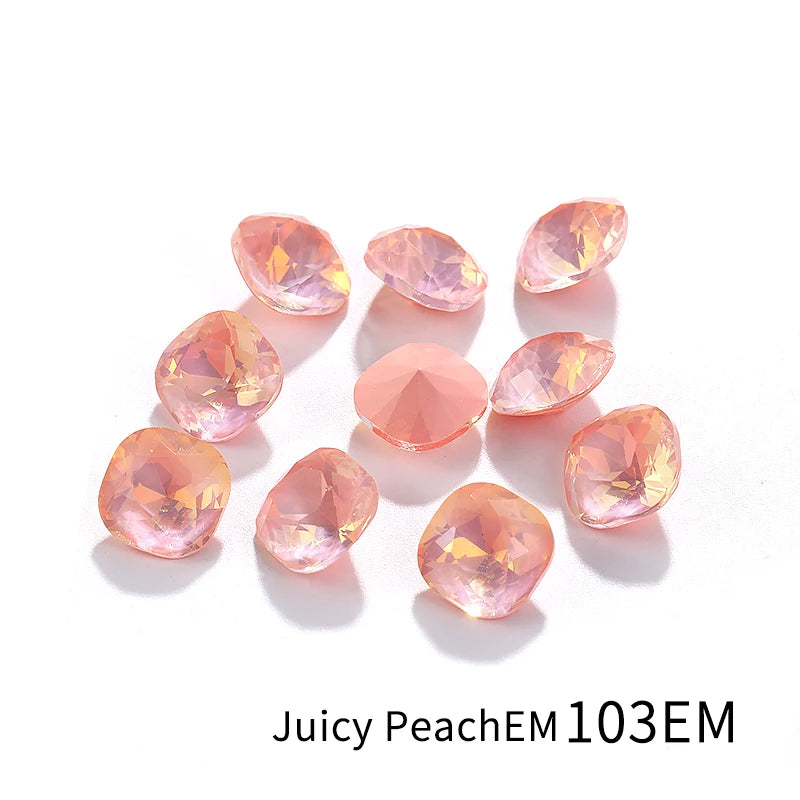 Acmore Crystal High Quality Cushion Shape Protein Mocha Series 8mm/10mm Pointback Crystal Stones Rhinestones for Jewelry Making Garment