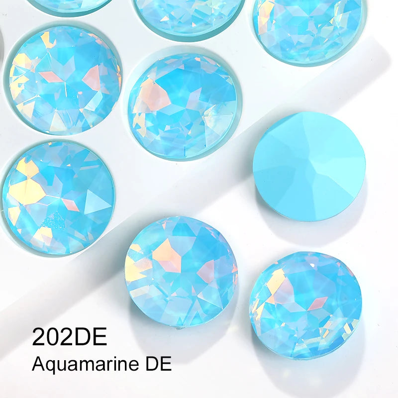 Acmore Crystal High Quality K9 Point Back Gemstone Flower Shape Glass Loose Rhinestones Opal Mocha Crystal Jewelry Diy Decoration
