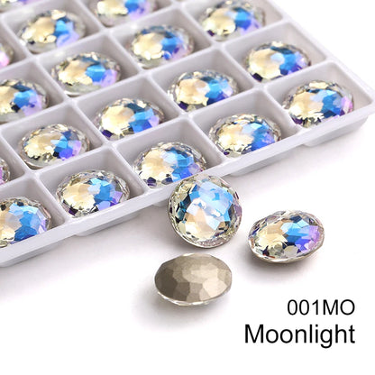 Acmore Crystal High Quality K9  Crystal Glass 12mm Mandala Round Pointback  Rhinestones  for Decoration DIY Accessories