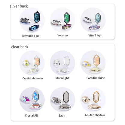 Acmore Crystal Relief Series Long Rhombus Glitter Custom DIY K9 Crystal Bead Jewelry Pendants for Necklace Earring Brooch Women