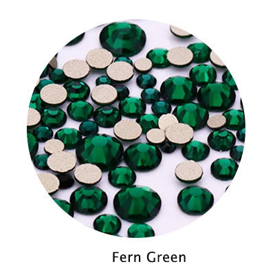 Acmore Crystal Gold Flat Back Round 40 Colors SS3-SS20 Mixed 3d Crystal ab Press on Nail Art Supplies Rhinestone Accessories