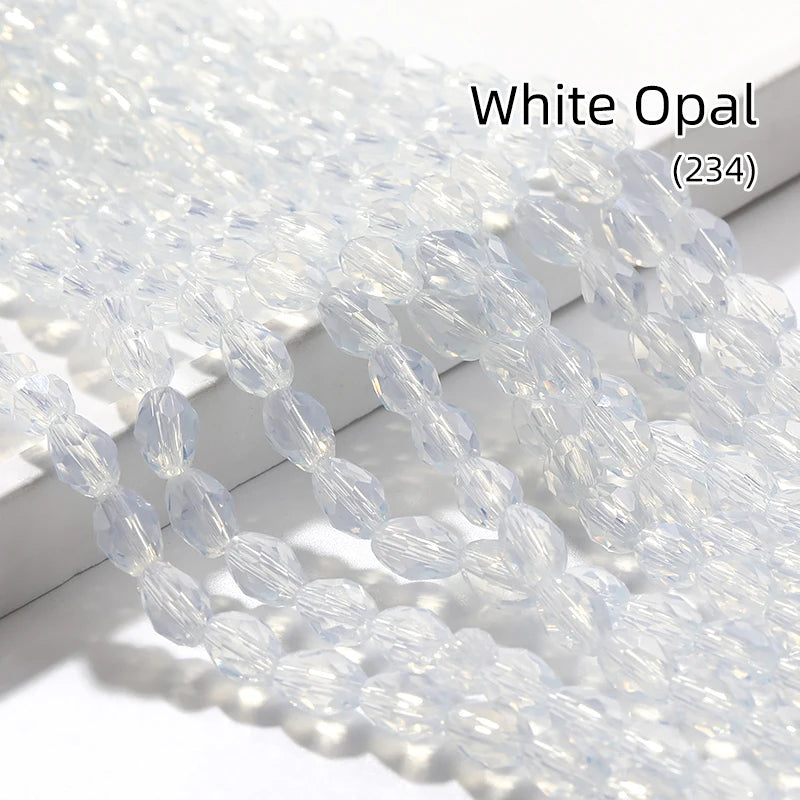 Acmore Crystal  6*8MM Water Drop Loose Stone Glass Crafts Waist Faceted  Crystal Beads Jewelry Finding Accessories for Necklace Earring