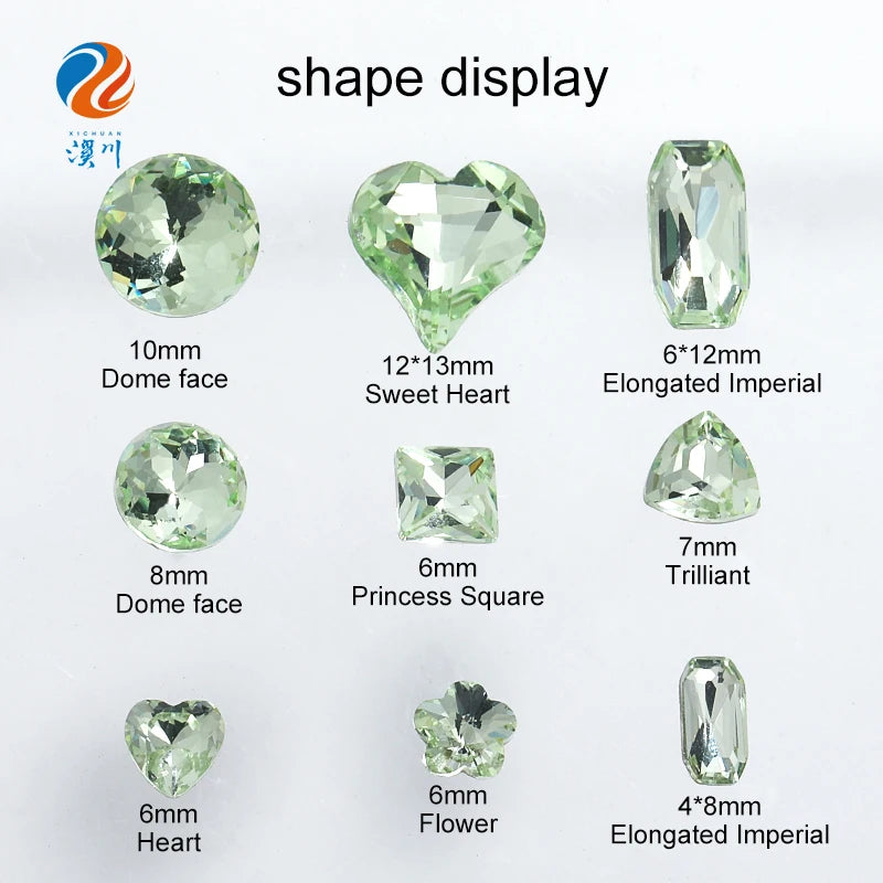Acmore Crystal Design Chrysolite Series K9 Glass Various Shapes Rhinestone Loose Jewelry for Nail Art Rhinestones Fancy Decoration