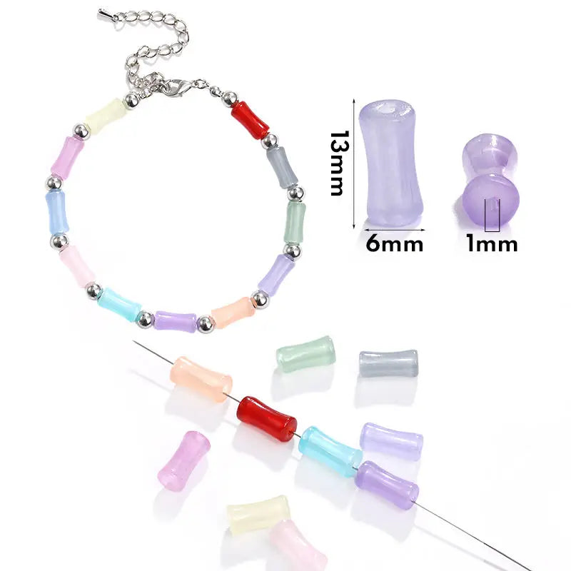 Acmore Crystal  Factory Sale 6*13mm Beads Bamboo Joint Bulk  Glass Crystal Loose Beads for Necklace Making DIY Jewelry