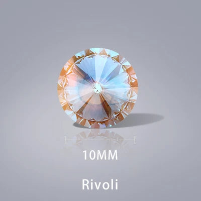 Acmore Crystal Fancy Loose Crystal Stones Glass Crafts Brand New Unfoiled Crystal Shimmer Glass Point Back Rhinestones for Bag Garment