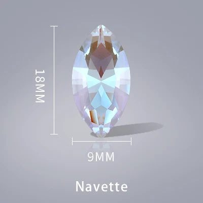Acmore Crystal Fancy Loose Crystal Stones Glass Crafts Brand New Unfoiled Crystal Shimmer Glass Point Back Rhinestones for Bag Garment