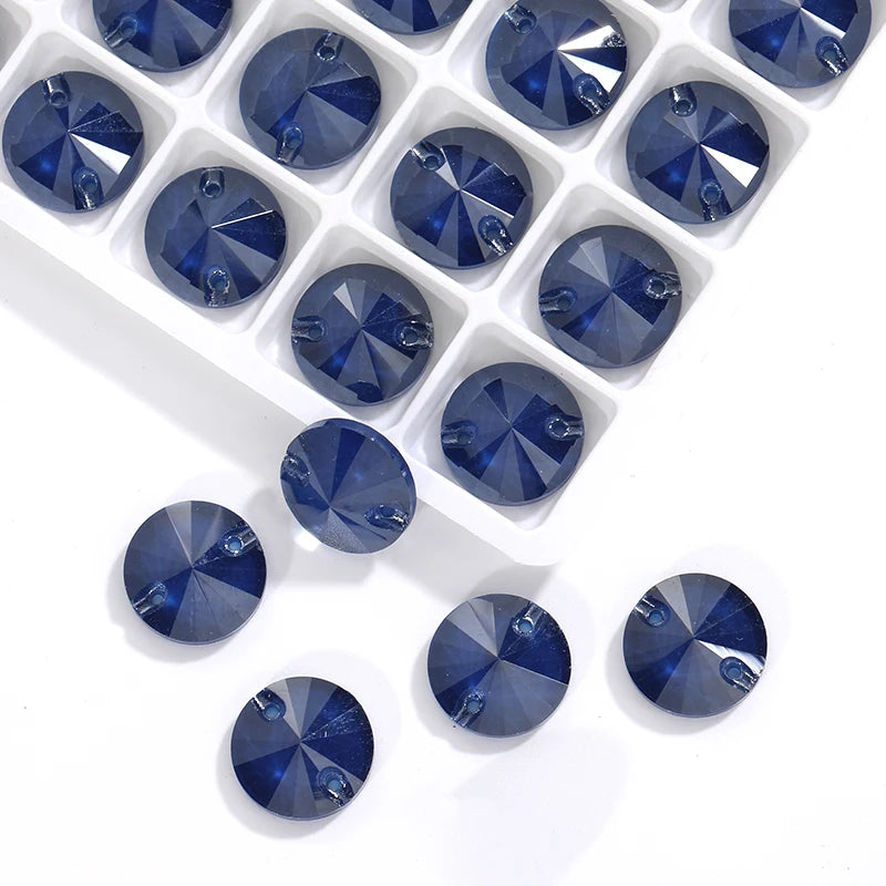 Acmore Crystal 3200 Rivoli Mocha Colors Diamond Flat Back Sew on Crystal Stones K9 Glass Rhinestones for Garment Shoes Bags Clothing