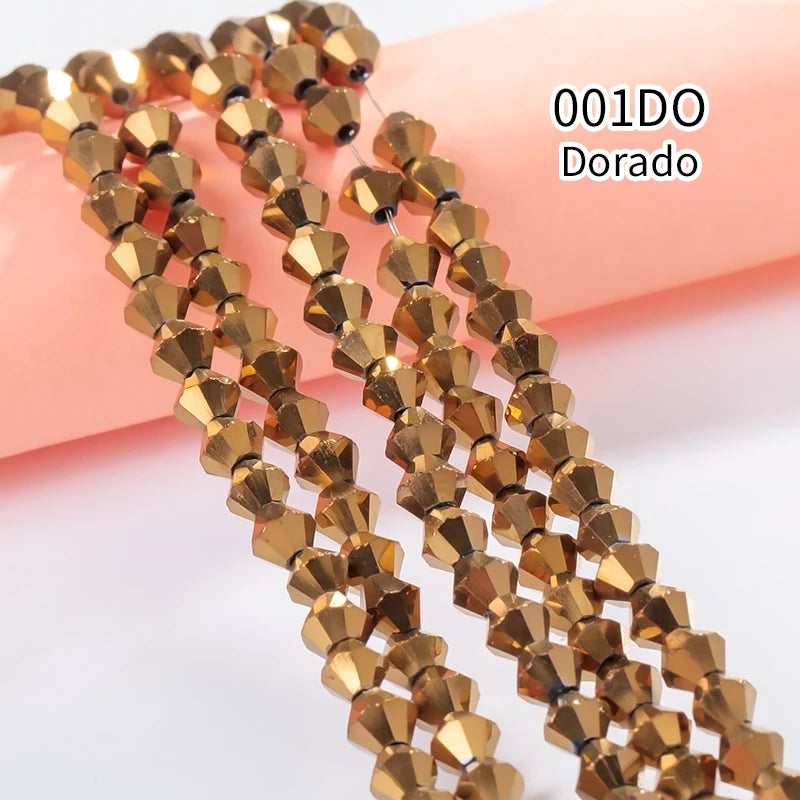 Acmore Crystal 4mm 21 Colors Bicone Shaped Crystal Stone Wholesale Loose Necklace Bracelet Earring Through Hole Glass Rhinestone Beads