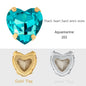 Crystal Ab Color Heart Shape Sewing Rhinestones With Golden Silver Claw Setting Peach Heart Hollow Claw Rhinestone