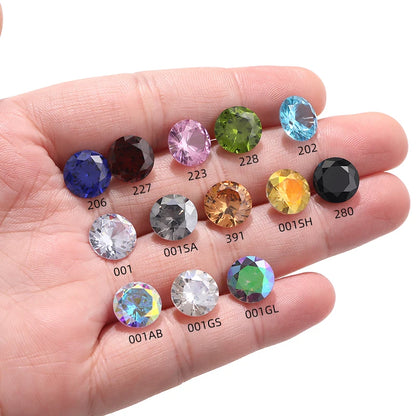 Acmore Crystal High Quality Colorful Round Zircon Transparent Pointeback Glass Rhinestone for Jewelry Making & Nail Art