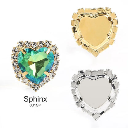 Acmore Crystal Flat Back Heart Crystal Rhinestone Flatback Sewing Supplies Stones for Diy Clothing DIY Nail Supplies