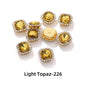 Acmore Crystal New Arrival Double-layers Cushion Shape Flat Back Claw Rhinestones Golden Sunflower Sew-on Crystal Glass for Clothing