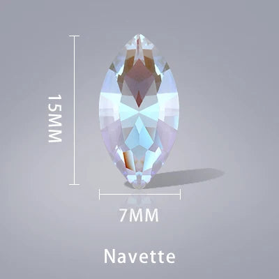 Acmore Crystal Fancy Loose Crystal Stones Glass Crafts Brand New Unfoiled Crystal Shimmer Glass Point Back Rhinestones for Bag Garment