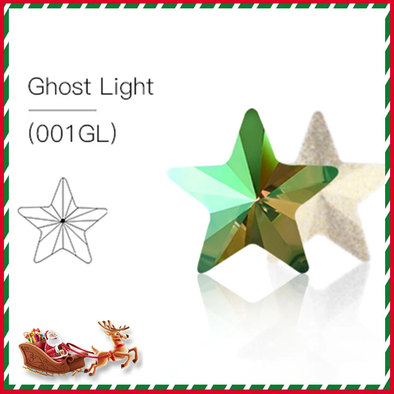 Acmore Crystal Christmas Series Star Shaped Crystal Stone Pointback Rhinestones Glass Nail Art Supplies Jewelry Decoration Diy Strass