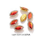 Acmore Crystal New Arrival Double-layers Navette Shape Flat Back Claw Rhinestones Golden Sunflower Sew-on Crystal Glass for Clothing