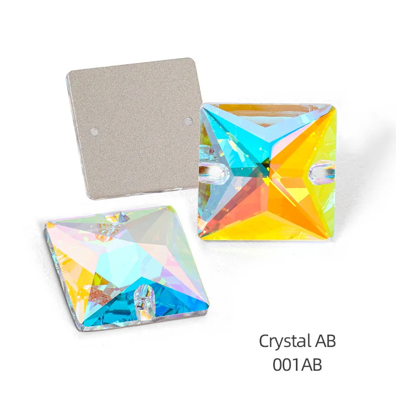 Acmore Crystal New Princess square Shape Crystal ab Hand Stitch DIY for Dress Clothes Sew on Crystal Stone Rhinestone Accessories