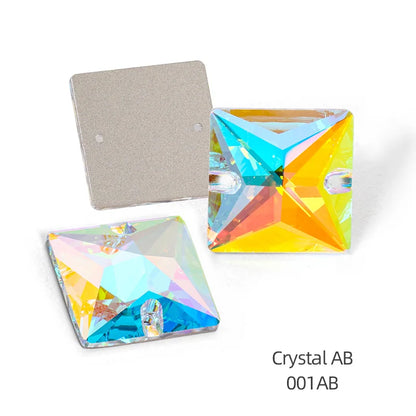 Acmore Crystal New Princess square Shape Crystal ab Hand Stitch DIY for Dress Clothes Sew on Crystal Stone Rhinestone Accessories