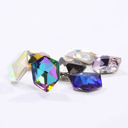 Acmore Crystal New Design K9 Glass Tilted Dice Shape Pointback Fancy Rhinestones for Jewelry Accessories and Crystal Craft