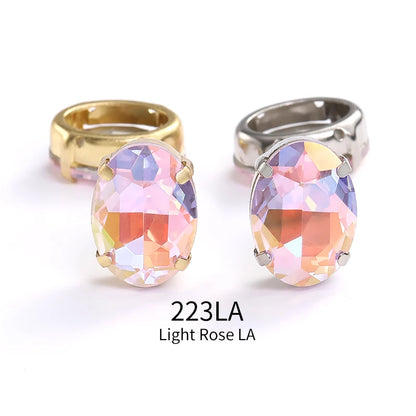 Acmore Crystal High Quality  Oval LA Series Point Back Glass Stone With Claw Rhinestones for Sewing Accessories