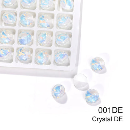 Acmore Crystal High Quality Opal Mocha DE Point Back Rivoli Shape Colorful Rhinestones Glass Crystal DIY Clothes Design