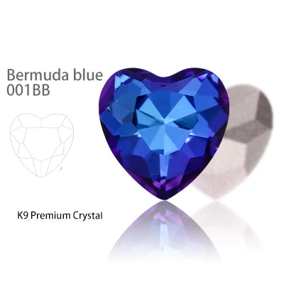 Acmore Crystal High Quality K9 Glass 8-27mm Heart Shape Point Back DIY Decoration Accessories Press on Nail Art Supplies Rhinestones