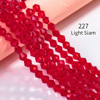 Acmore Crystal 4mm 21 Colors Bicone Shaped Crystal Stone Wholesale Loose Necklace Bracelet Earring Through Hole Glass Rhinestone Beads